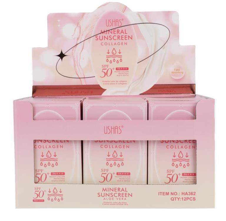 USHAS apsauga nuo saulės SPF50 su kolagenu