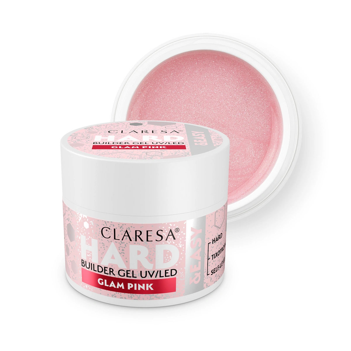 CLARESA Hard&Easy Statybinis gelis Glam Pink 45 g