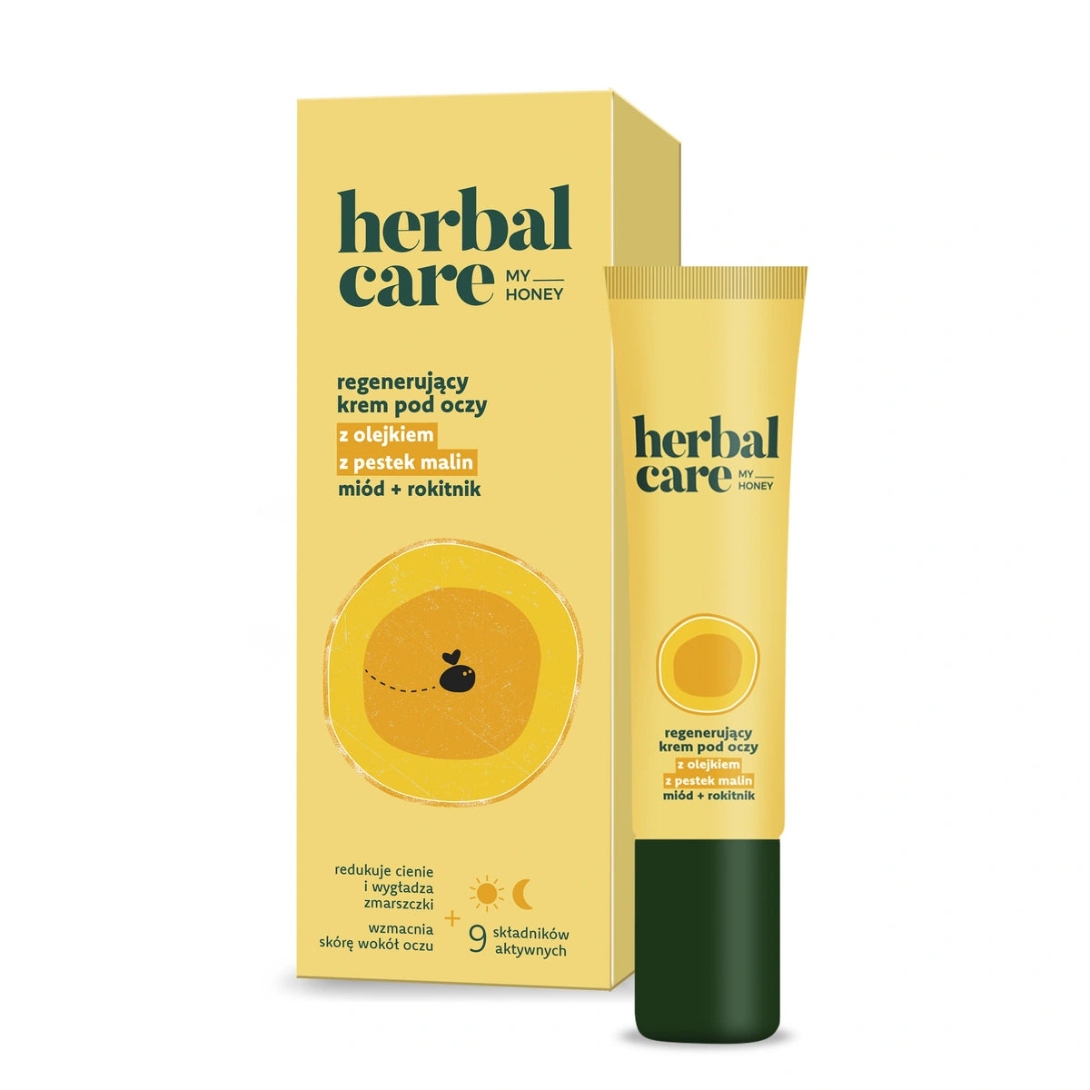 HERBAL CARE My Honey Regeneruojantis kremas paakiams su aviečių sėklų aliejumi + medumi ir šaltalankiu dienai ir nakčiai 15 ml