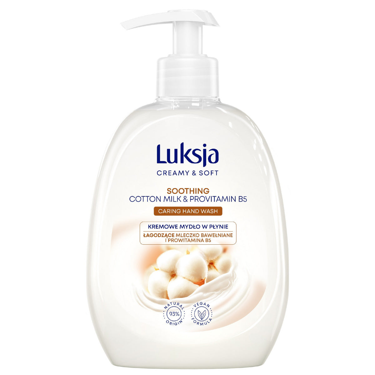 Luksja Creamy & Soft Raminantis Kreminis Skystas Muilas su Medvilnės Pieneliu ir Provitamina B5 500ml