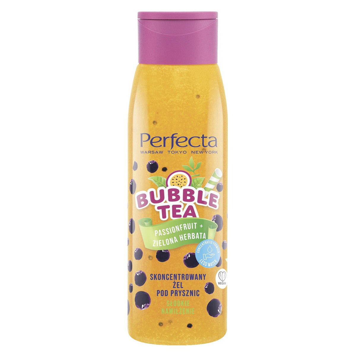 PERFECTA Bubble Tea Koncentruotas dušo gelis - Aistringas vaisius + Žalioji arbata 400 ml