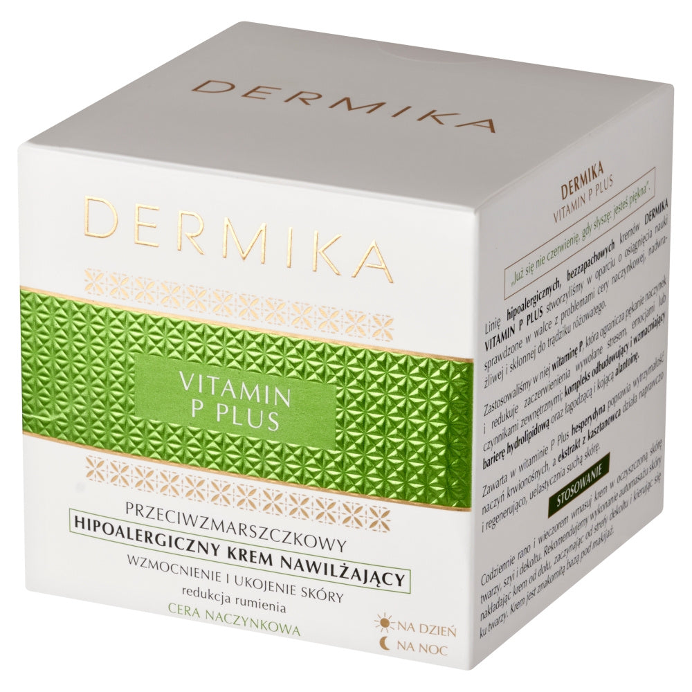 DERMIKA Vitamin P Plus Priešraukšlinis hipoalerginis drėkinamasis kremas dienai ir nakčiai 50 ml