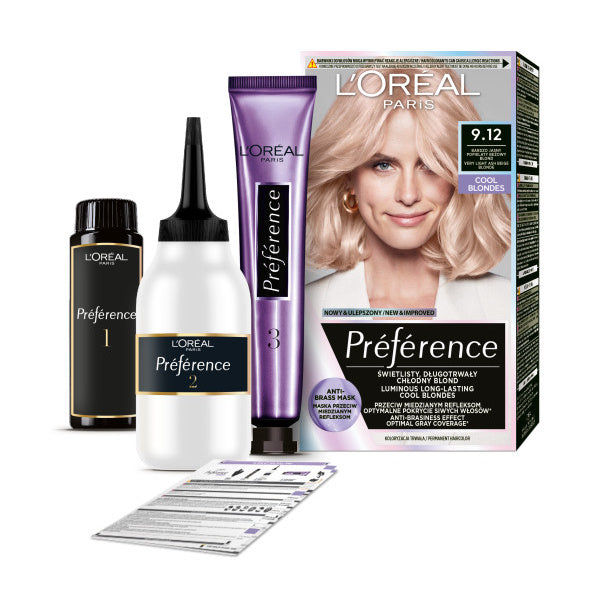 LOREAL Preference Plaukų dažai 9.12 - Labai Šviesus Pelenų Bežinis Šviesus