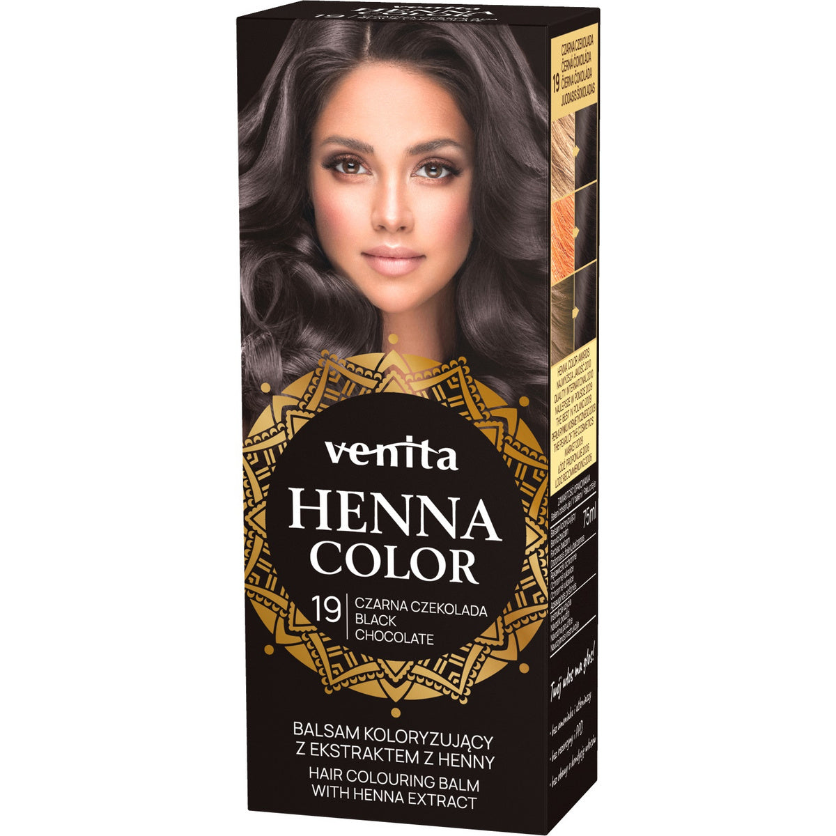 VENITA Henna Color Balsamas su henna - 19 Juoda Šokoladas