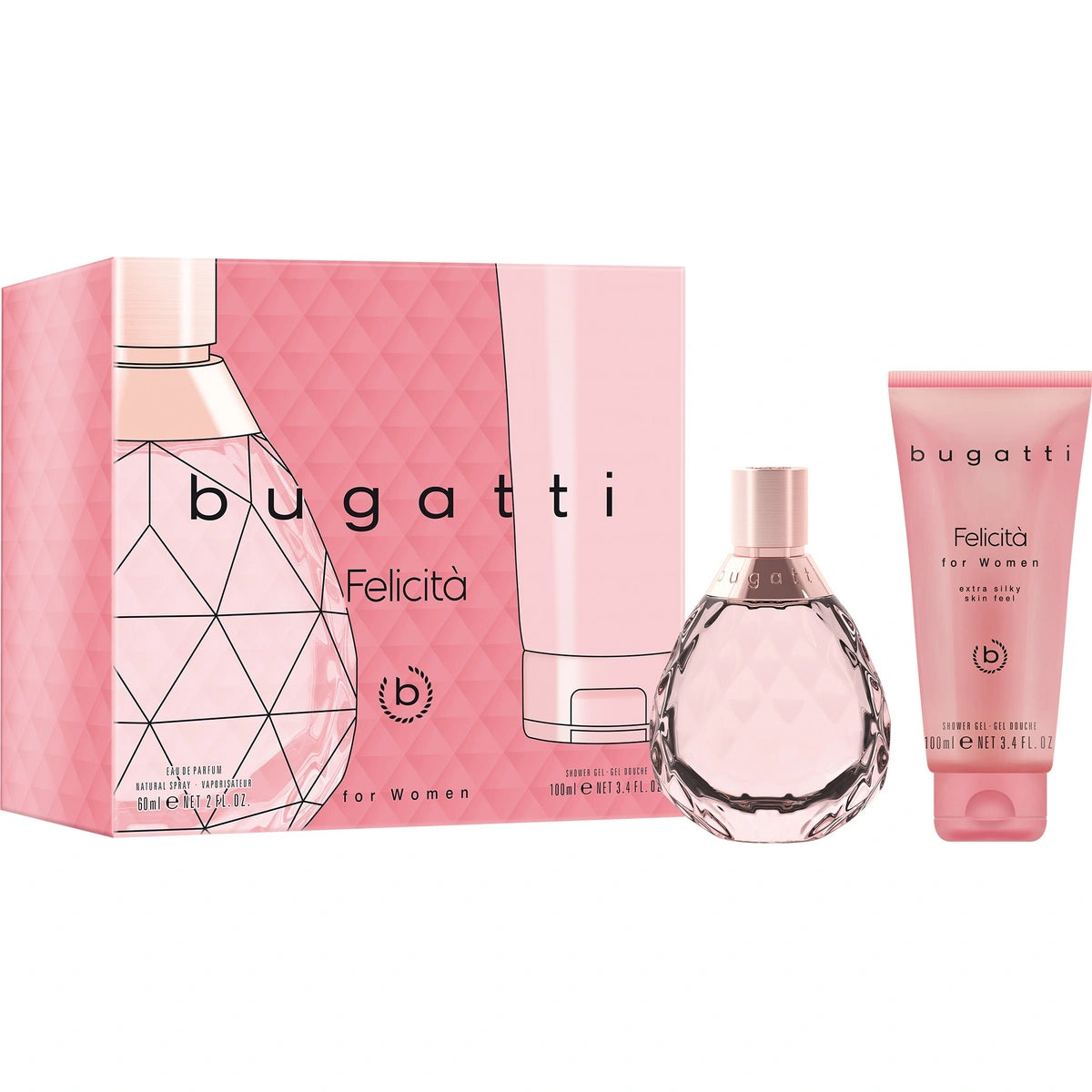 BUGATTI Dovanų rinkinys moterims Felicitá (kvepalai 60ml + dušo gelis 100ml)