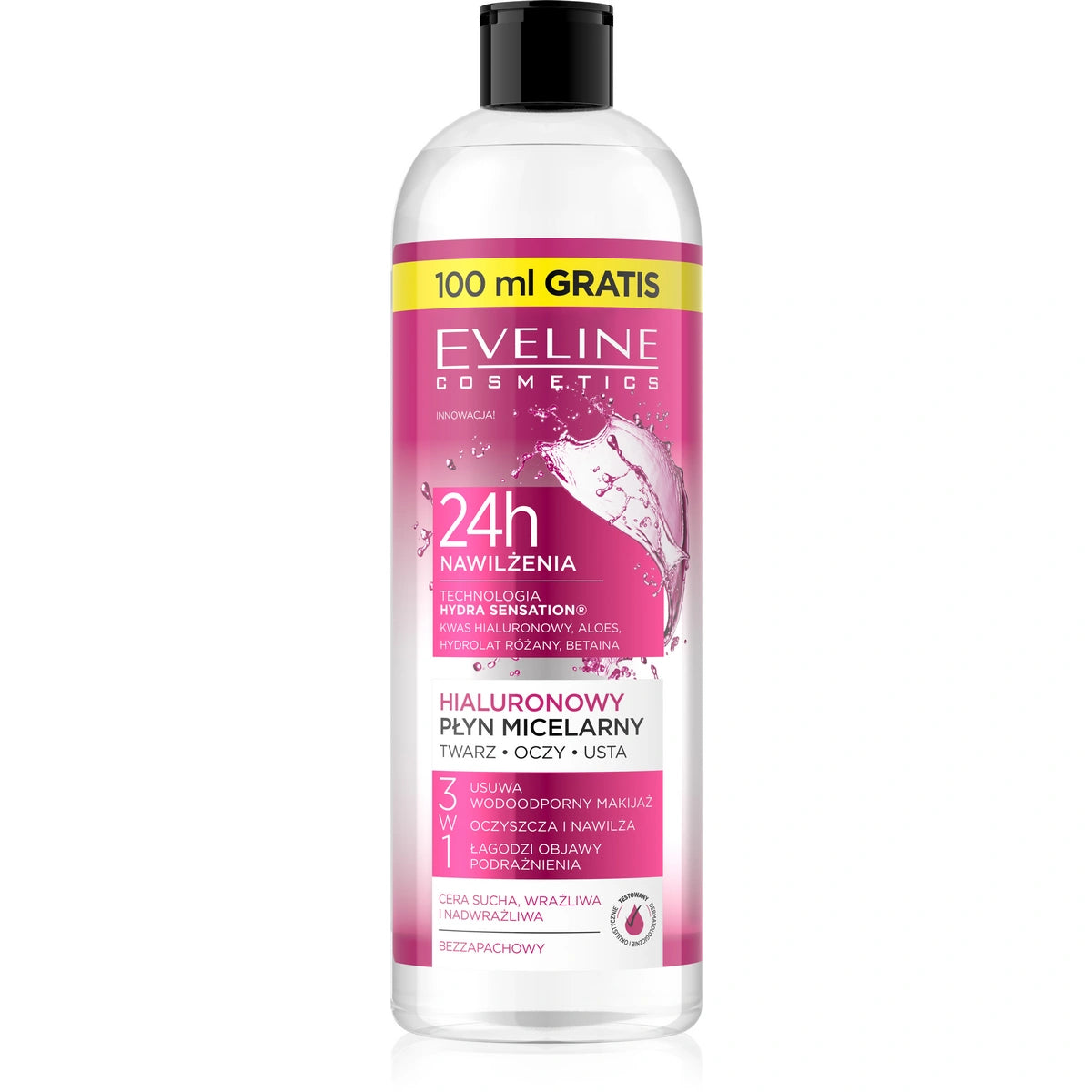 EVELINE Hydra Sensation Hialurono micelinis skystis drėkinantis 3v1 500 ml