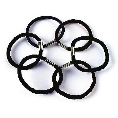 DONEGAL Juodos plaukų gumytės - vidutinės (FA-9863) 1 pak. - 6 vnt.