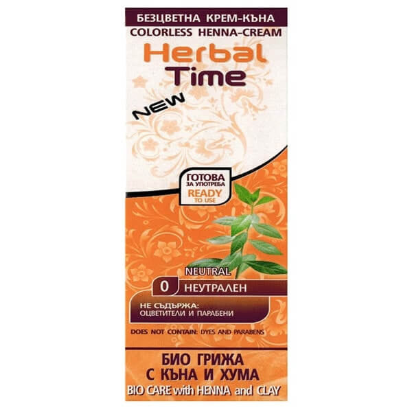 HERBAL TIME Henna plaukams natūrali 0 Neutralus