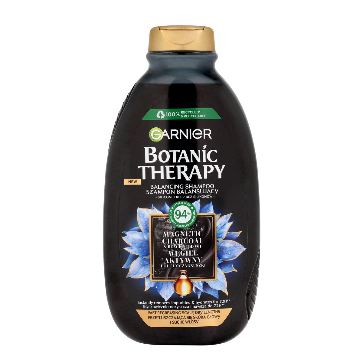 GARNIER Botanic Therapy Balansuojantis šampūnas riebaluotiems plaukams ir sausai galvos odai su aktyvinta anglimi 400 ml
