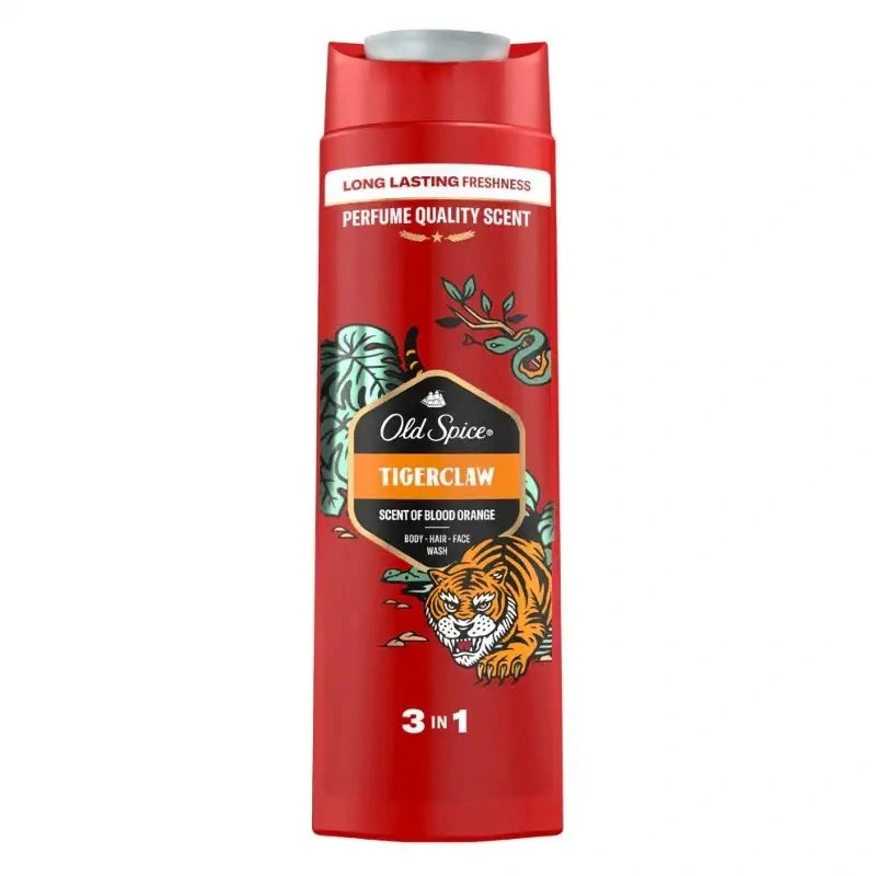 OLD SPICE Tigerclaw Dušo gelis ir šampūnas vyrams 3in1 400 ml