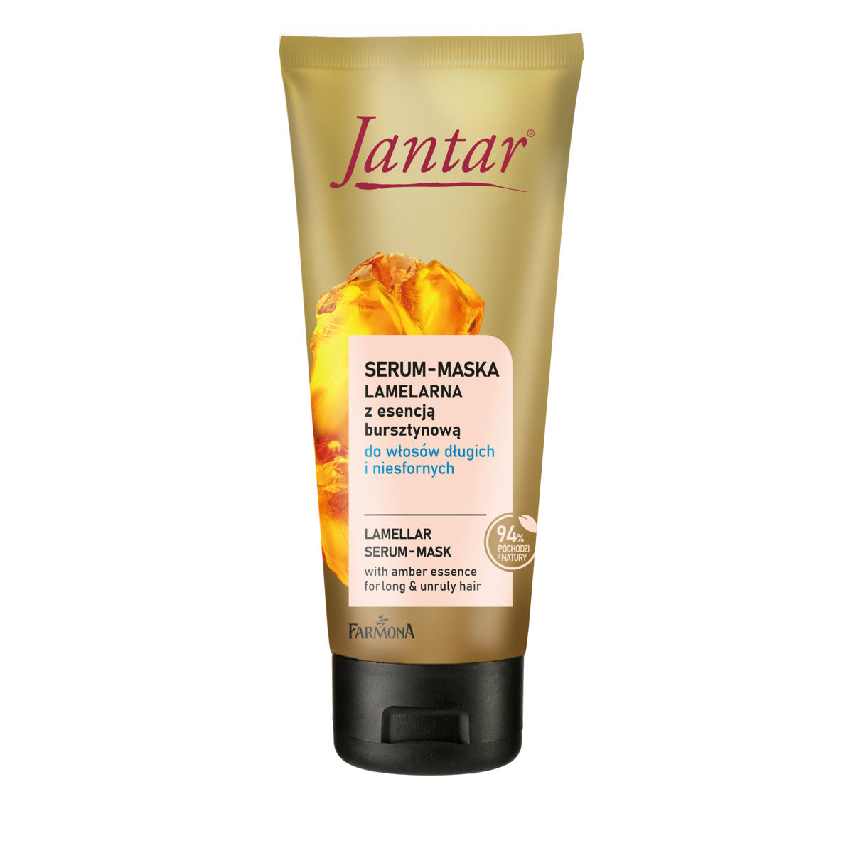JANTAR serumas-maska lamelarna su gintaro esencija ilgoms ir nepaklusnioms plaukams 100 ml