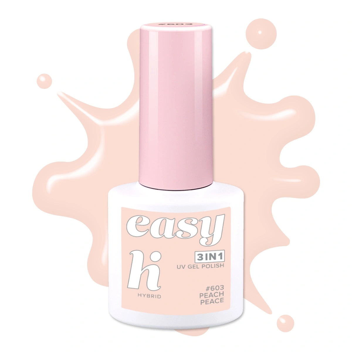 HI HYBRID Easy 3w1 Hibridinis lakas nr. 603 Peach Peace 5 ml