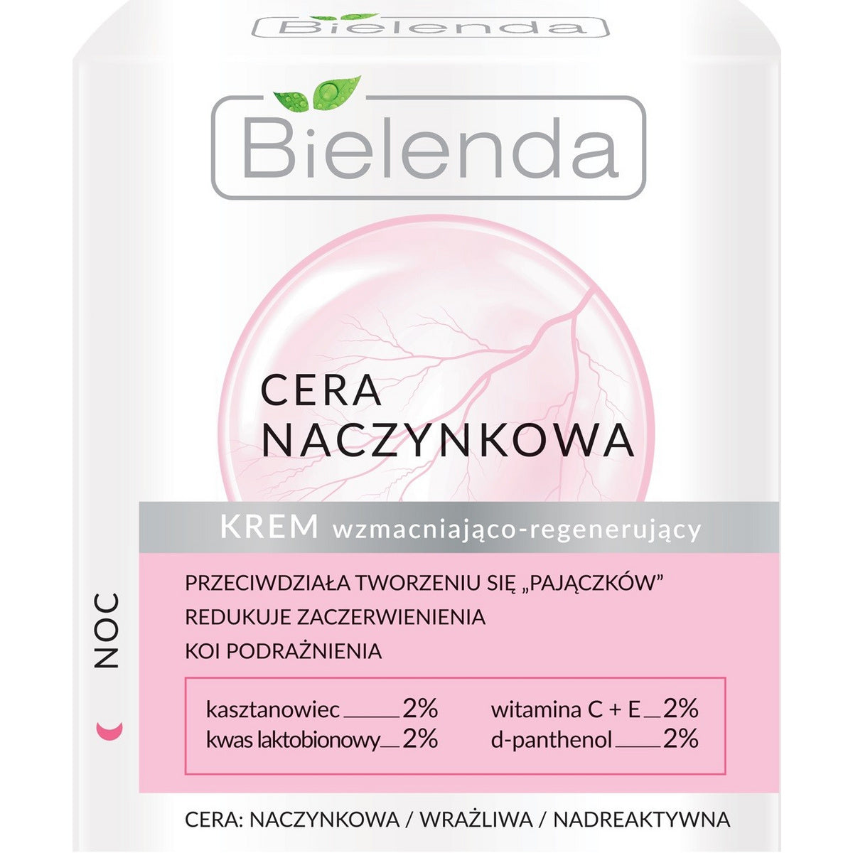 BIELENDA CERA NACZYNKOWA Stiprinantis ir regeneruojantis kremas naktį 50ml