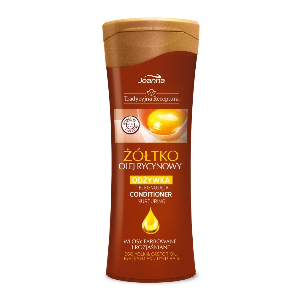 JOANNA Tradicinė Receptūra Priežiūros kondicionierius - Kiaušinio trynys ir ricinos aliejus 300 g