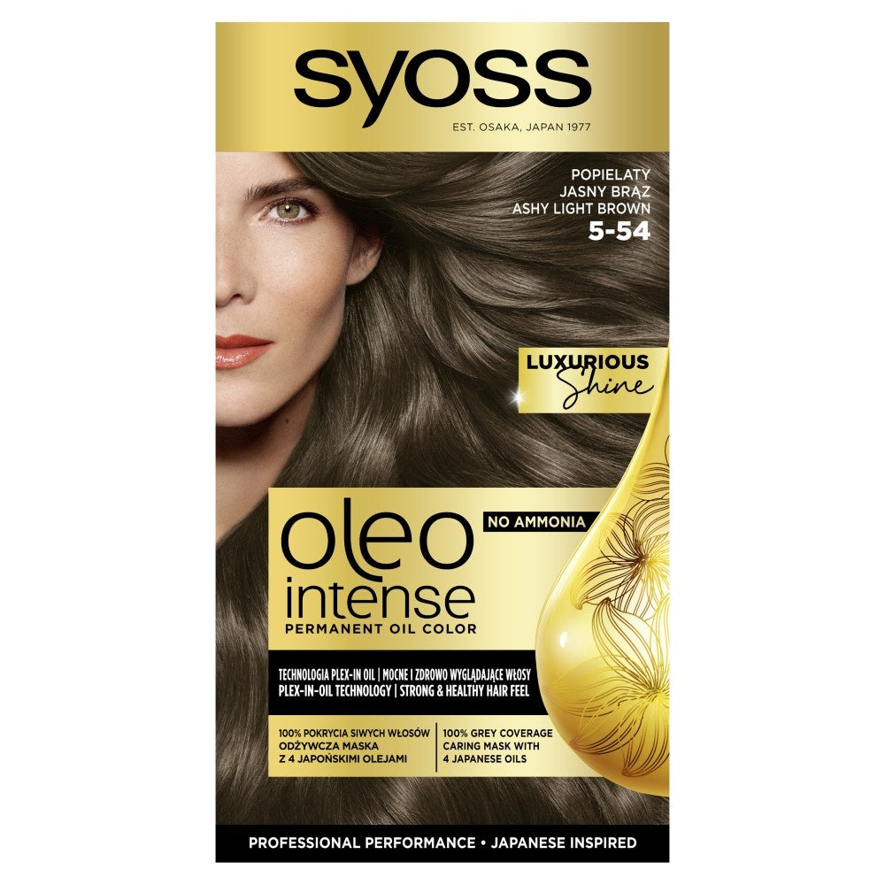 SYOSS Oleo Intense Plaukų dažai Permanent Oil Color nr 5-54 Šviesiai Rudas