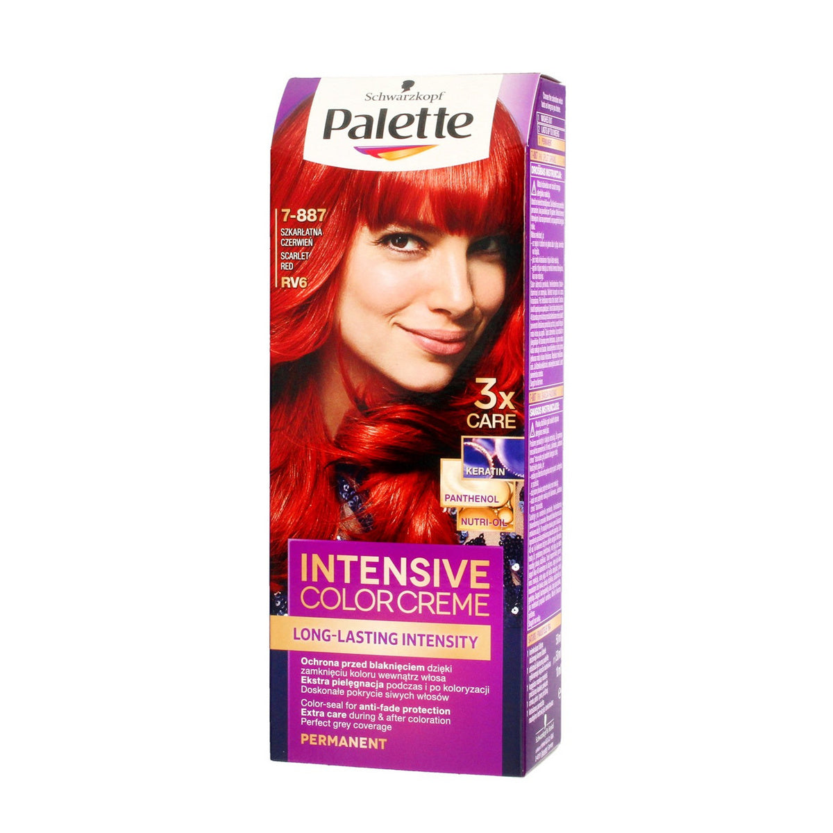 Palette Intensive Color Creme Krem koloryzujący nr 7-887 (RV6) - skarletinė raudona 1op.