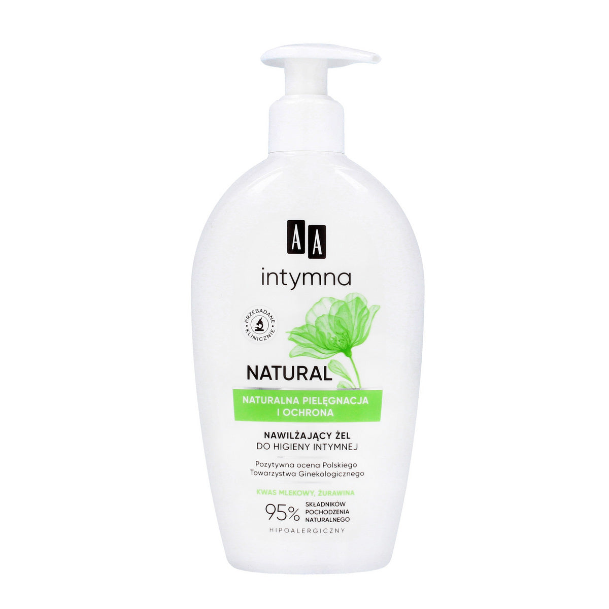 AA Intymna Natural 95% Drėkinamasis gelis intymiai higienai 300ml