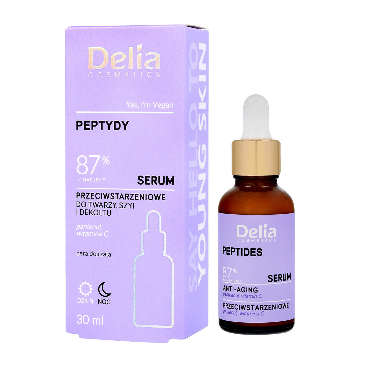 DELIA Veido, kaklo ir dekoltė serumas Peptidai 87% 30 ml
