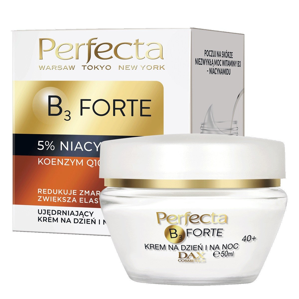 PERFECTA B3 Forte 40+ Kremas stangrinantis dienai ir naktiai su 5% niacinu 50 ml