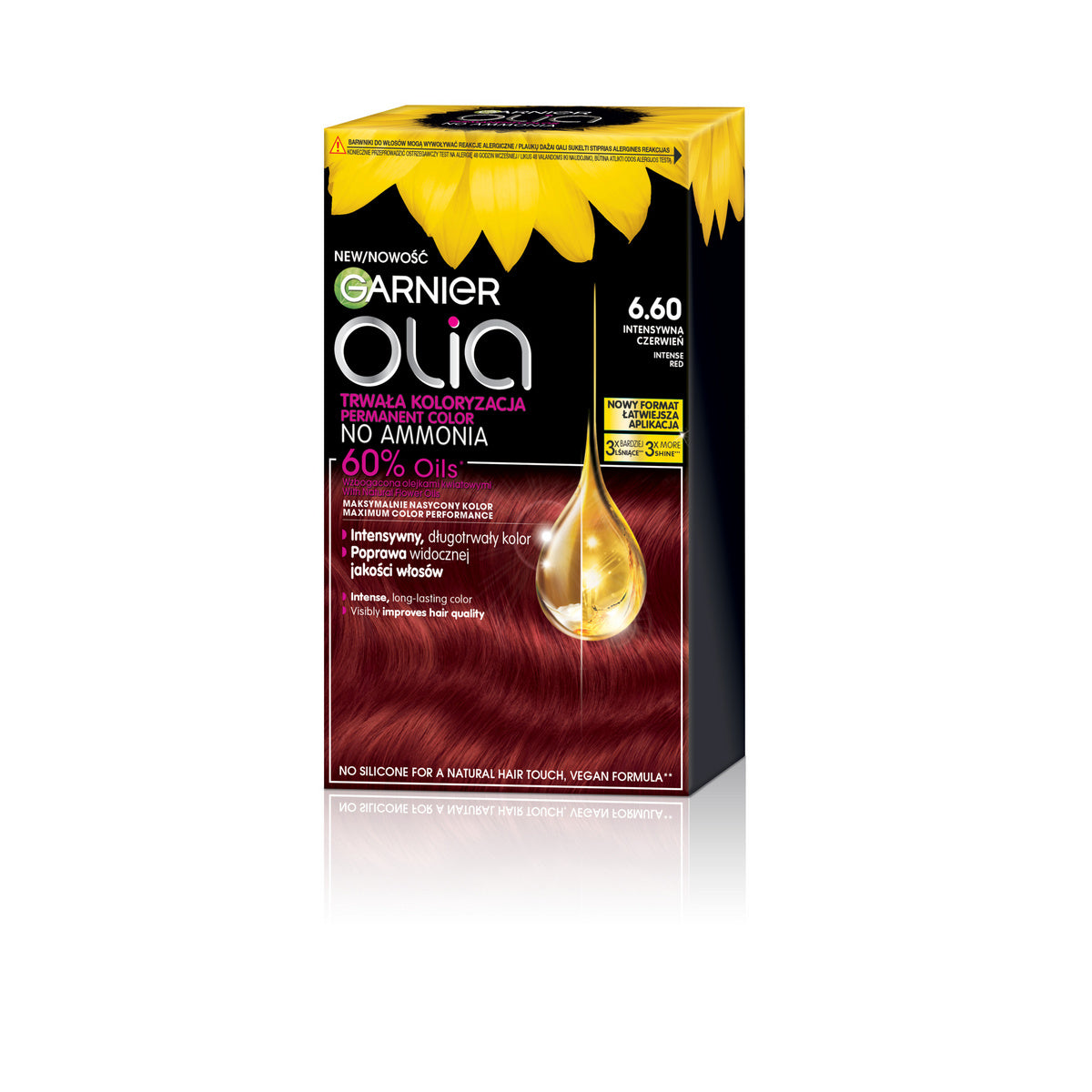 GARNIER Olia Plaukų dažai nr. 6.60 Intensyvi raudona