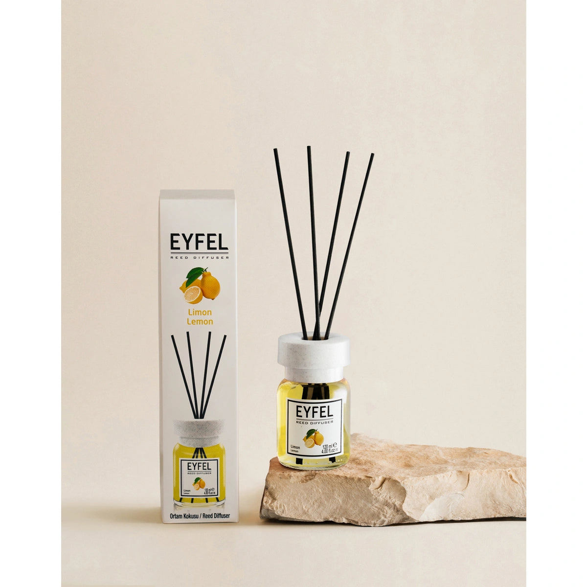 EYFEL Kvapų difuzorius su lazdelėmis - Citrina 120 ml