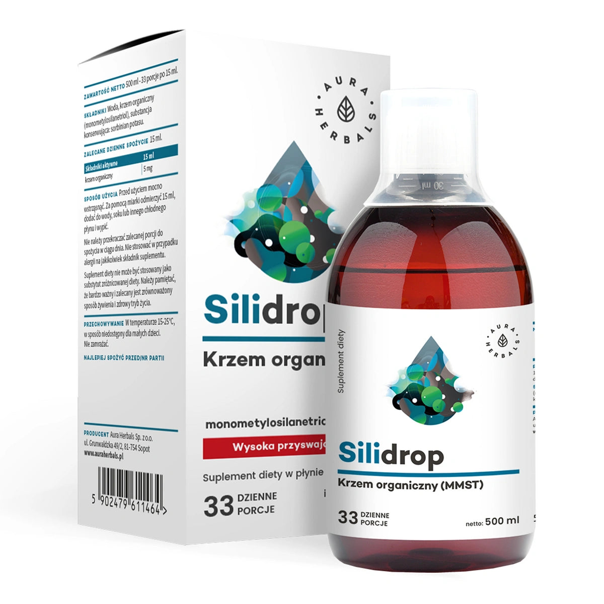 AURA HERBALS Silidrop organinis silicis (MMST) 500 ml