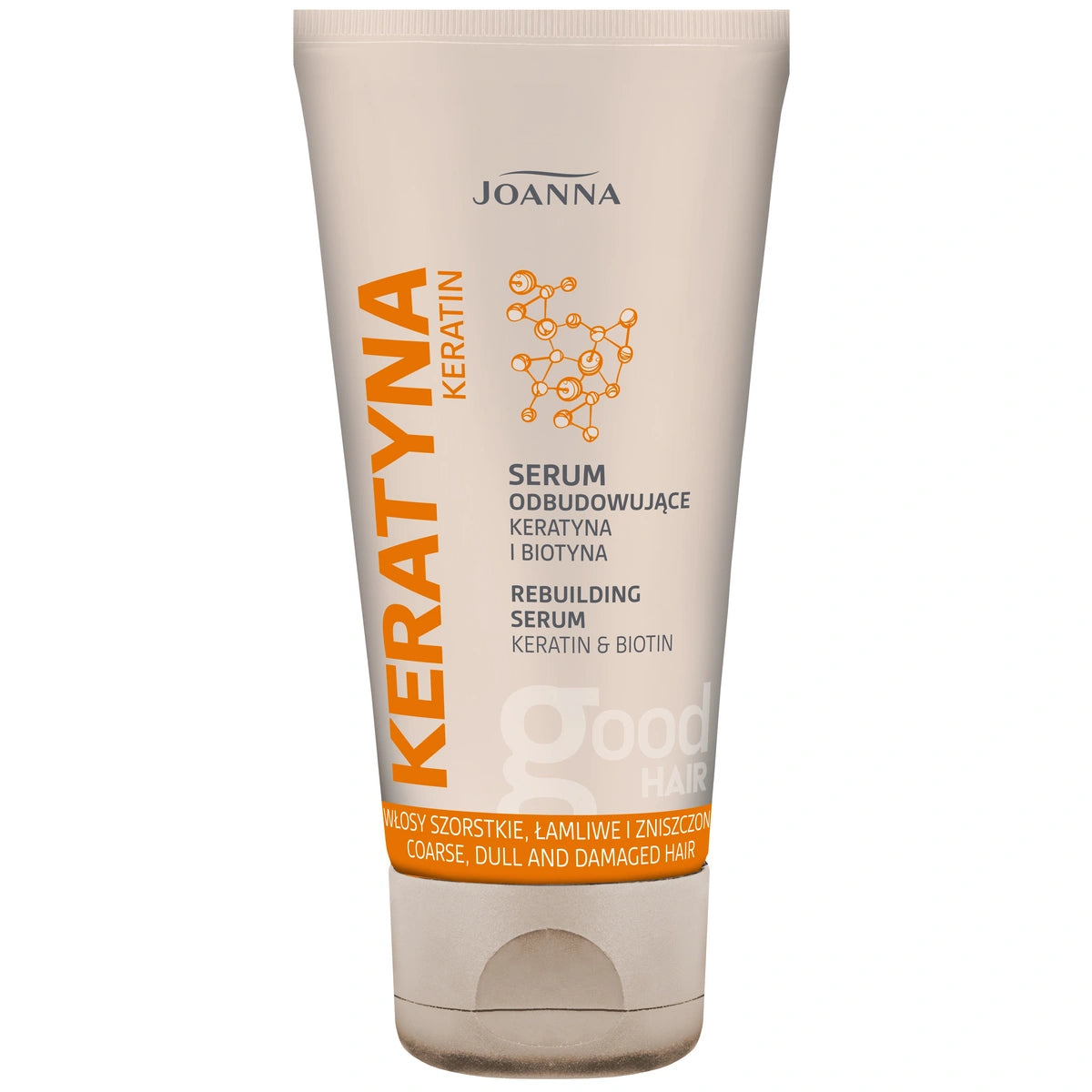 JOANNA Keratinas serumas atstatantis šiurkštiems, matinams, trapiems ir pažeistiems plaukams 50 g