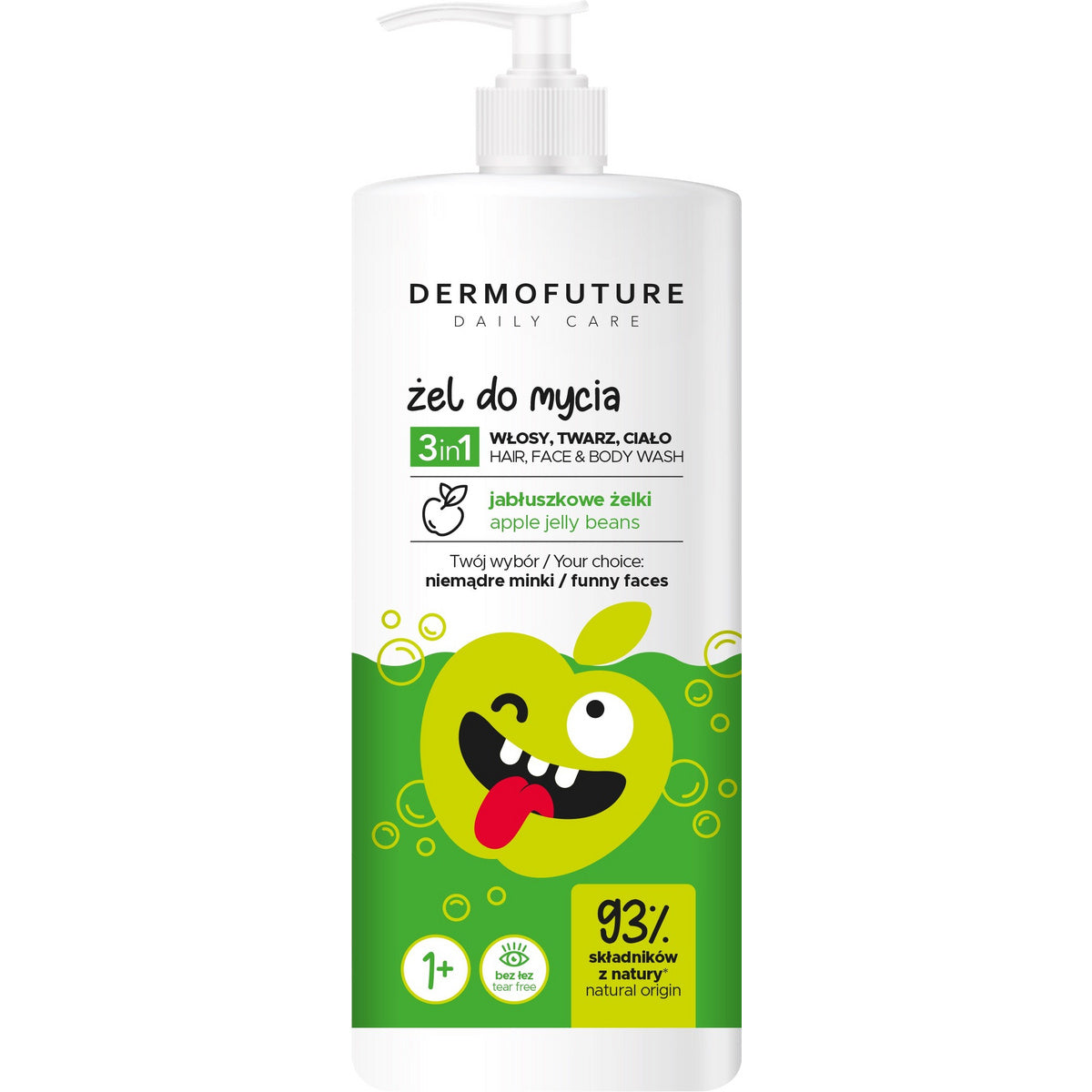 Dermofuture Daily Care Kids 3in1 gelis vaikams su obuolių želėmis 500ml