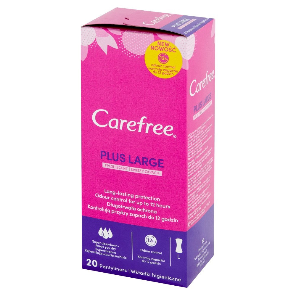 Carefree Plus Large Higieninės pagalvėlės Fresh Scent - šviežias kvapas
