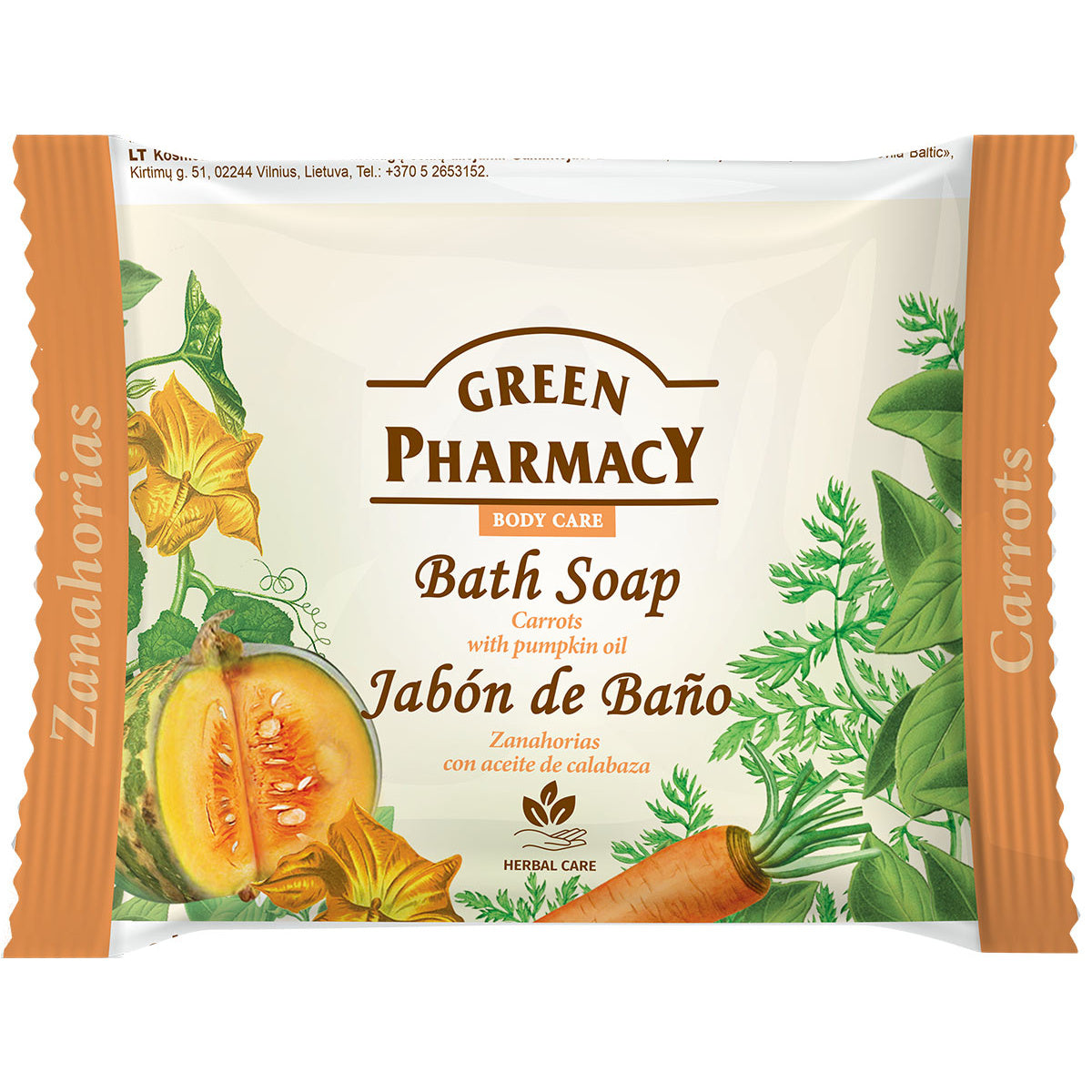 GREEN PHARMACY Muilas rankoms plytelėse Morkų + Moliūgų aliejus 100 g