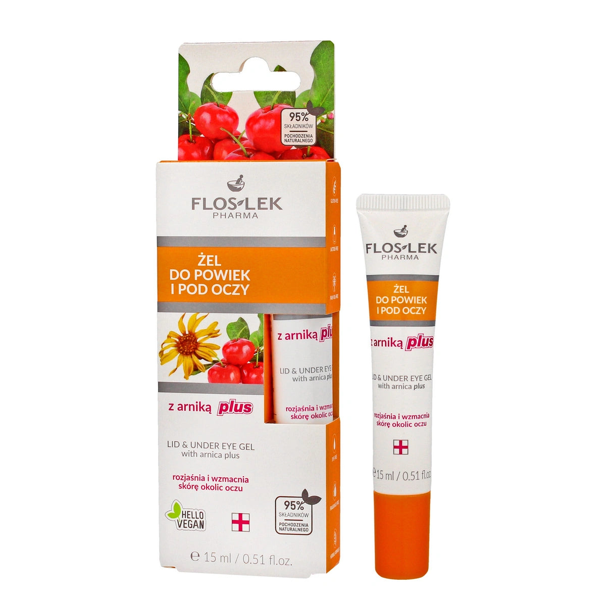 FLOSLEK Gelis vokams ir paakiams su arnika PLUS 15 ml