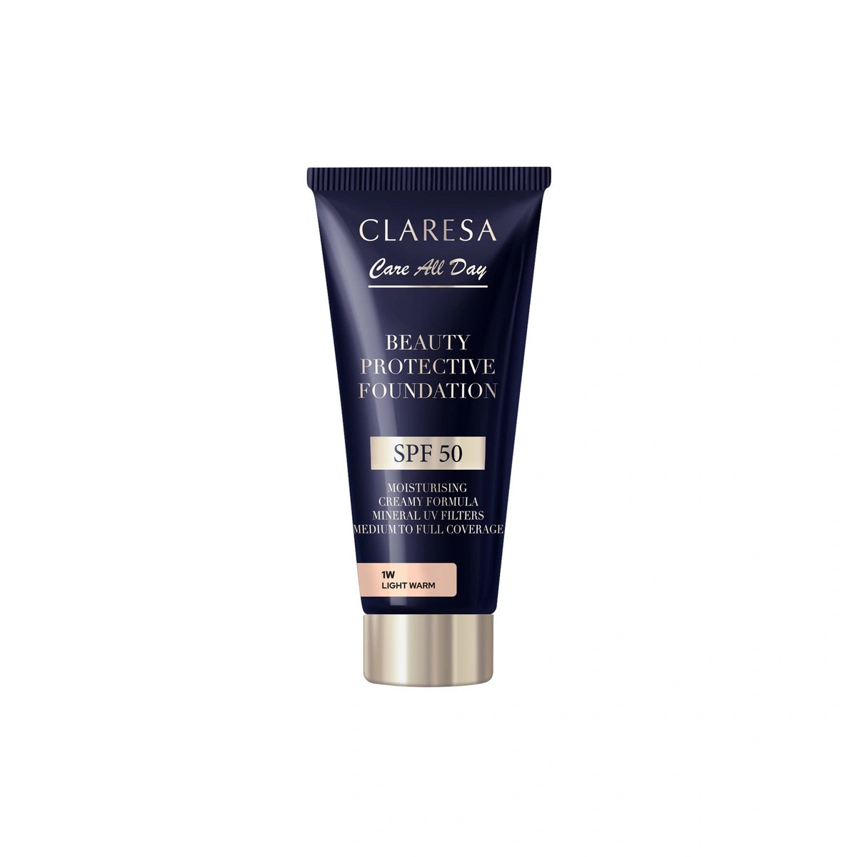 CLARESA Beauty Protective Foundation Drėkinamasis makiažo pagrindas su SPF 50 1W Light Warm 30 ml