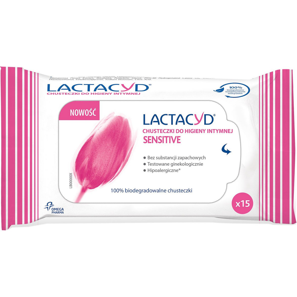 LACTACYD Sensitive Intymios higienos servetėlės 1 pakuotė - 15 vnt.