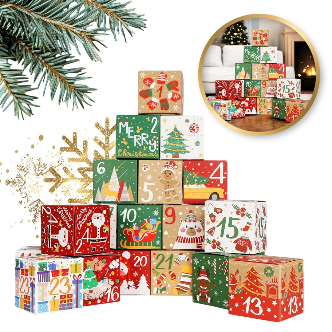 ECARLA Advento kalendorius DIY 24 spalvoti dėžutės