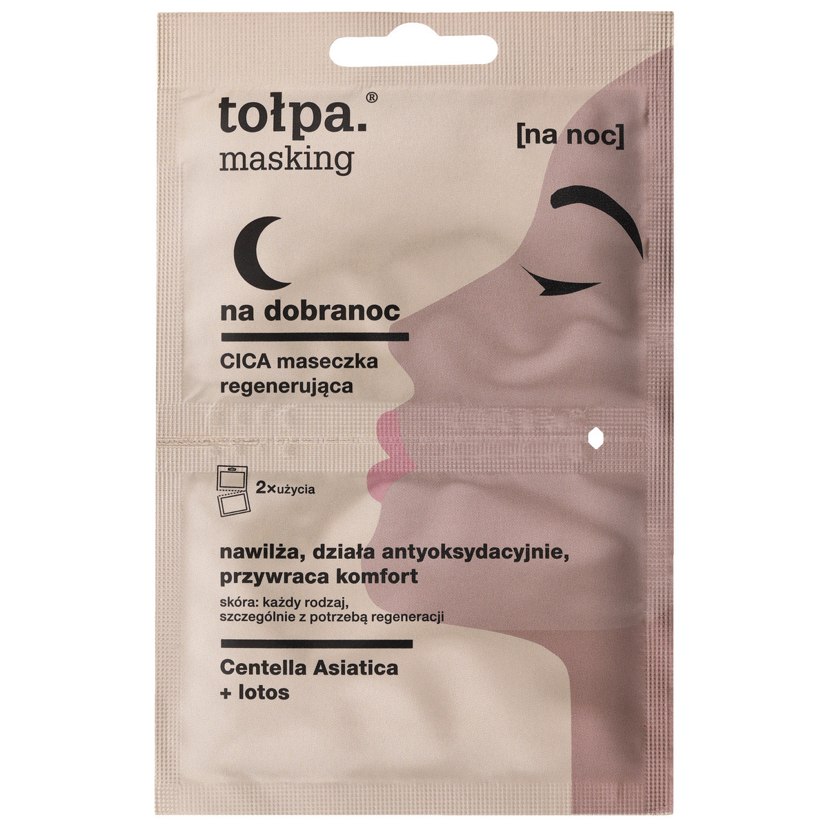 TOŁPA Masking Regeneruojanti CICA Maseczka - gerai naktį 5ml x 2