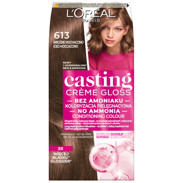 LOREAL Casting Creme Gloss Kremas koloryzujący nr 613 Mroźne Mochaccino