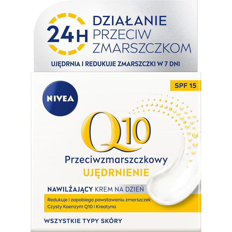 NIVEA Q10 Power Drėkinamasis kremas nuo raukšlių dienai SPF 15 - Stangrinimas 50 ml