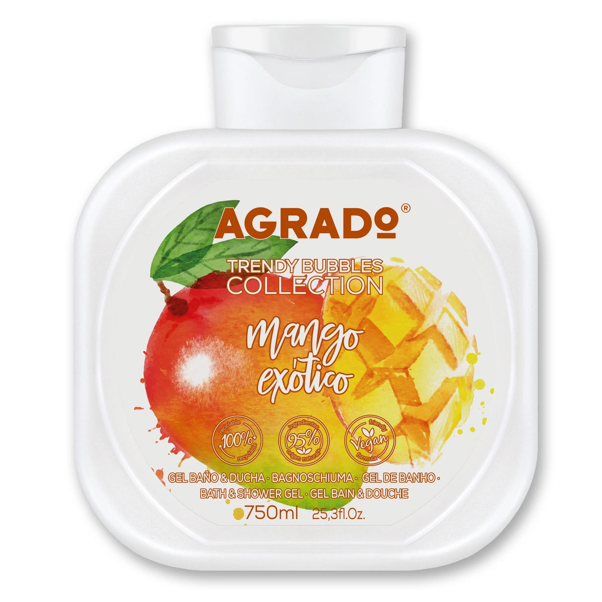 AGRADO Dušo ir vonios gelis Egzotiškas mango 750 ml