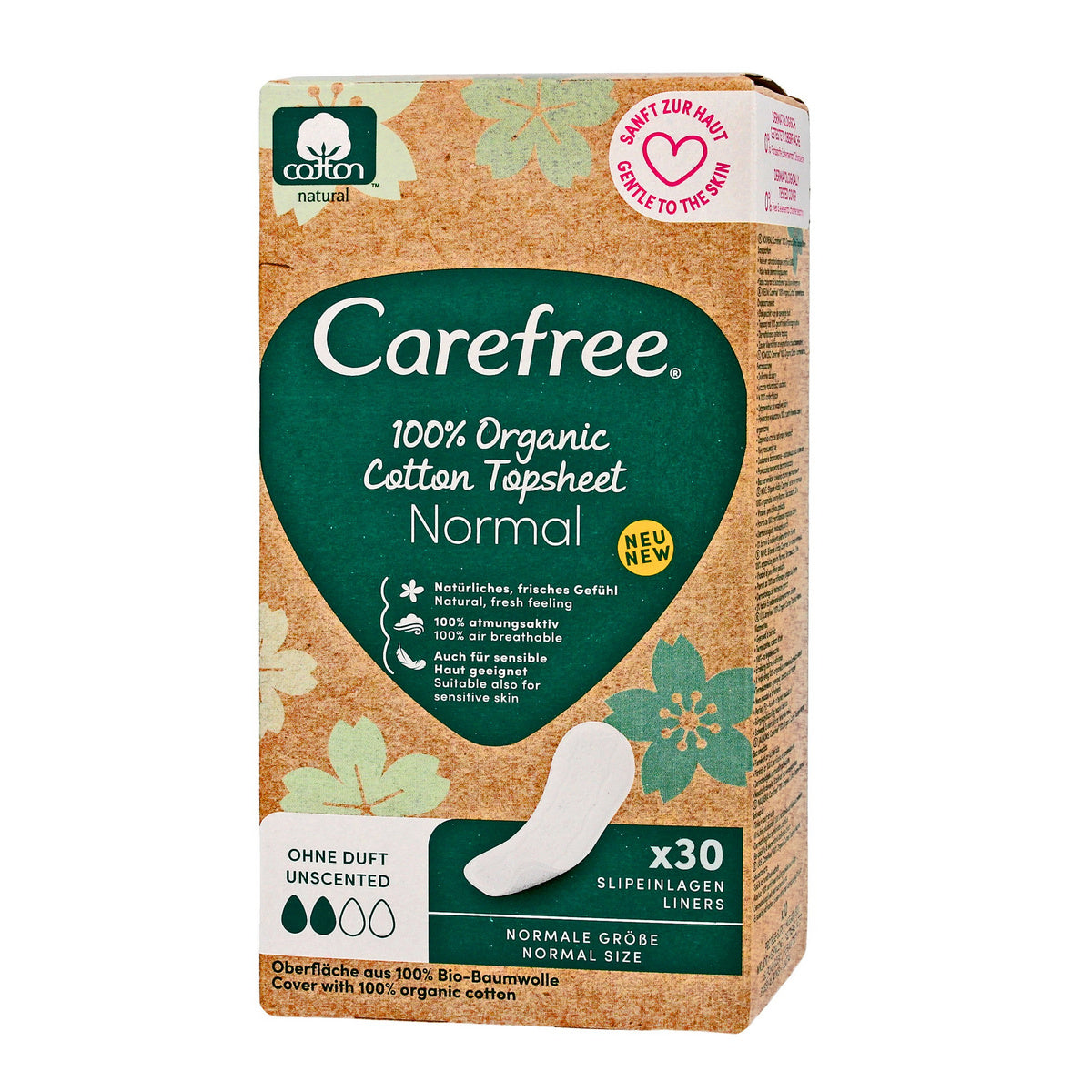 Carefree Cotton 100% Organinės higieninės įklotai - normal 1op.-30vnt