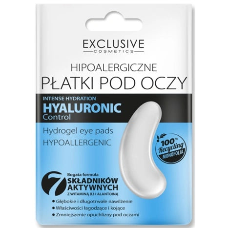 EXCLUSIVE COSMETICS Hialurono Kontrolė Hipoalerginės Pledai Po Akimis Drėkinantys 1 Pora
