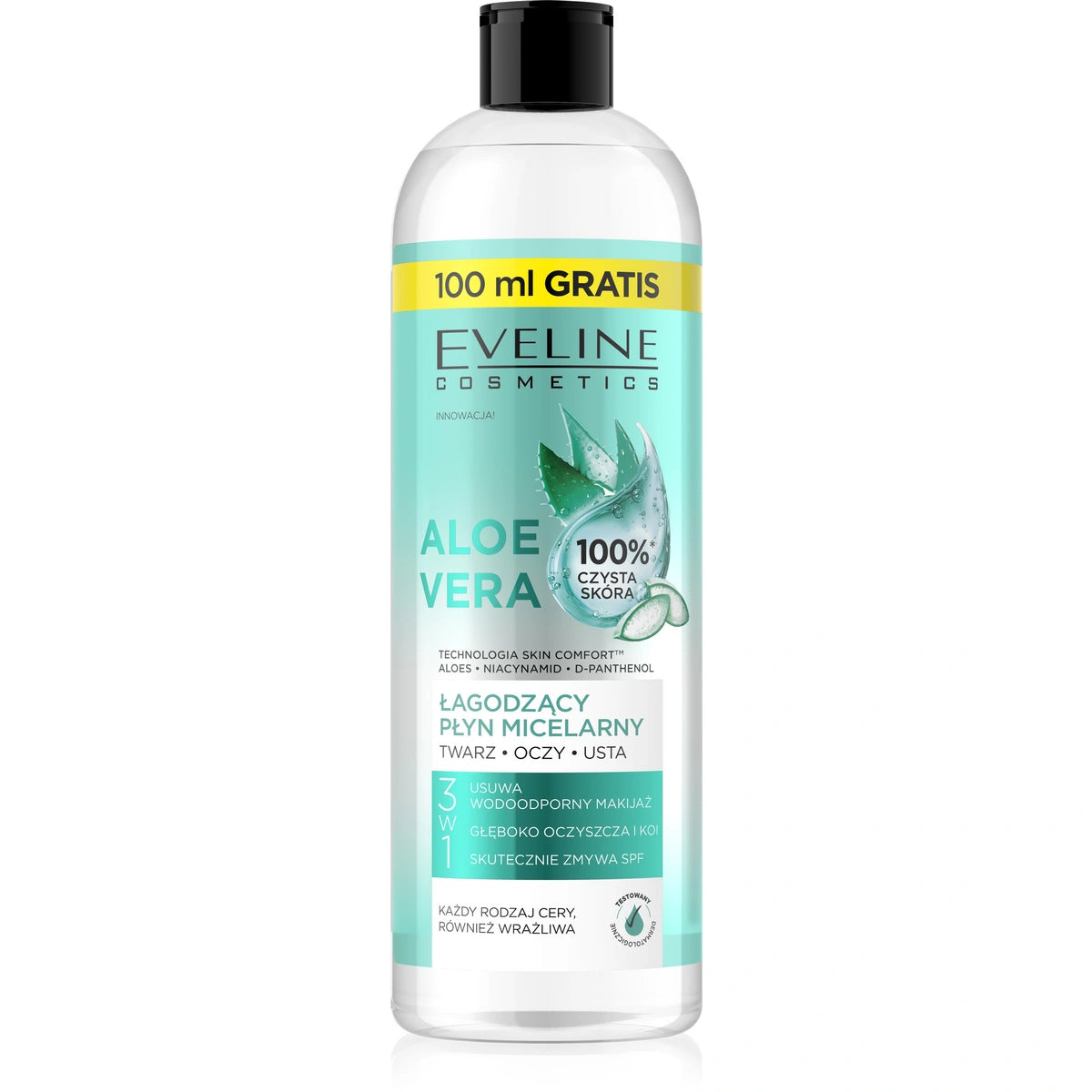 EVELINE Skin Comfort Raminantis micelinis skystis Aloe Vera 3w1 500 ml