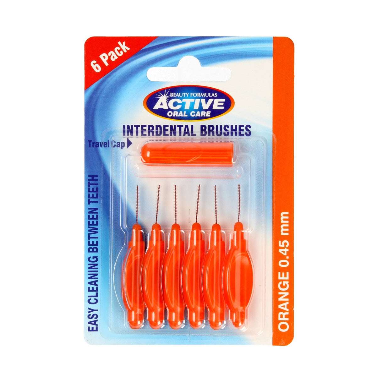 Beauty Formulas Active Oral Care Tarškiniai tarpdančių valikliai 0.45mm oranžiniai 1op.-6vnt