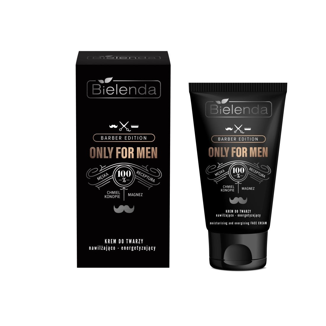 BIELENDA ONLY FOR MEN BARBER Edition Drėkinamoji-energizuojanti kremas veidui 50ml