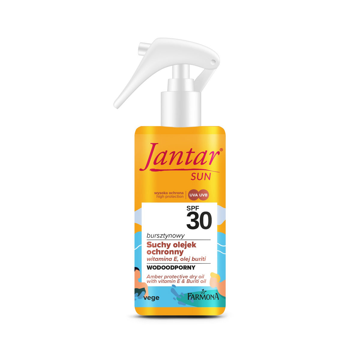 JANTAR Sun Gintarinis sausus apsauginis aliejus SPF 30 su vitaminu E ir buriti aliejumi 150 ml