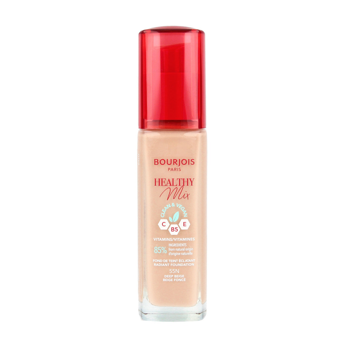 Bourjois Pagrindas veidui Healthy Mix Clean&Vegan - nr 55N Deep Beige 30ml