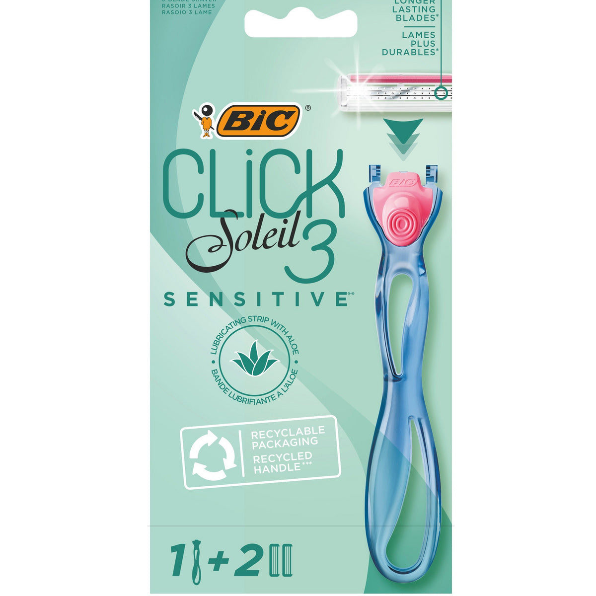 BIC System Moteriška skutimosi mašinėlė Click Soleil 3 Sensitive 1 vnt.