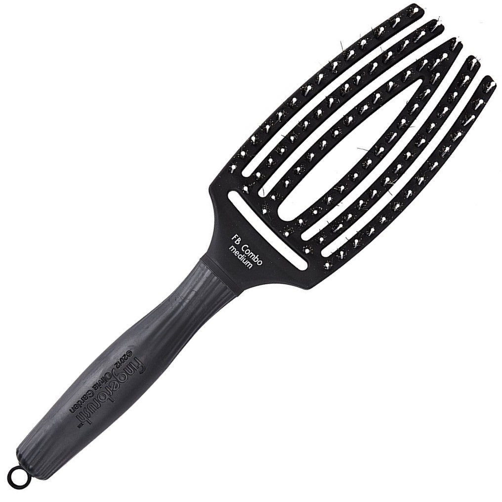 OLIVIA GARDEN Fingerbrush Combo Šepetys plaukams Medium Black 1vnt