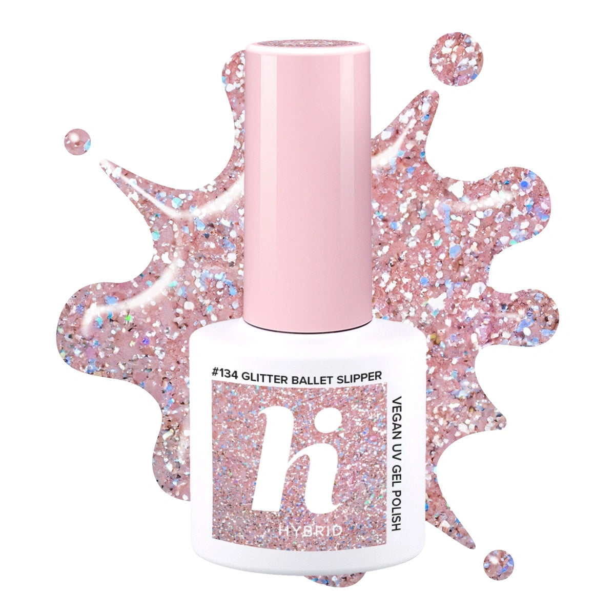 HI HYBRID Hibridinis lakas nr. 134 Glitter Ballet Slipper 5 ml