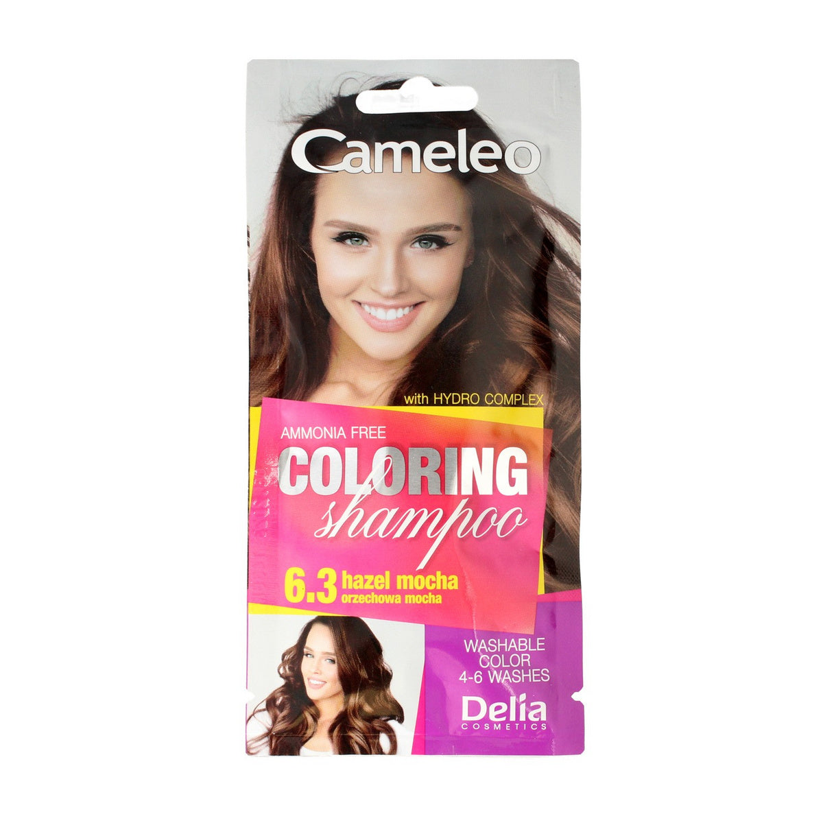 DELIA COSMETICS CAMELEO Spalvą atnaujinantis šampūnas nr. 6.3 Riešutų mocha 40ml