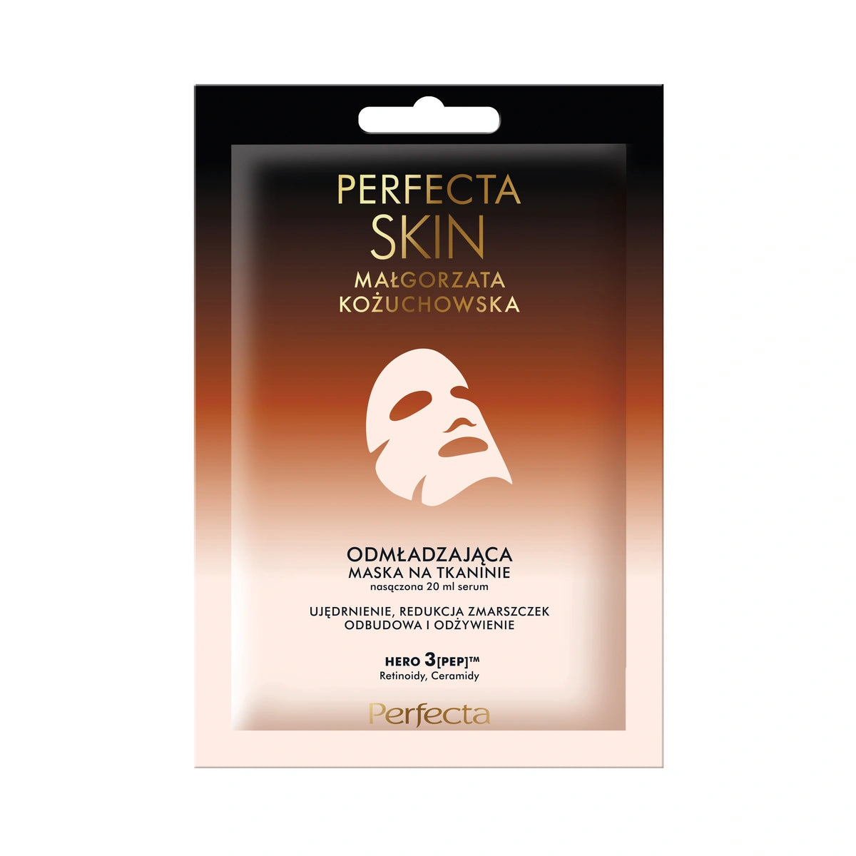 PERFECTA Skin Małgorzata Kożuchowska atjauninanti kaukė - serumas audinyje priešraukšlinis 20 ml